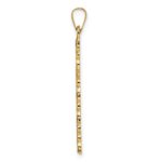14k Polished and Textured Solid Floral Cross Pendant - Image 2