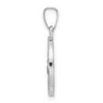 14k White Gold Polished and Satin Hollow St Anthony Medal Pendant - Image 2