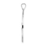 14k White Gold Polished and Satin Solid Saint Christopher Medal Round Pendant - Image 2