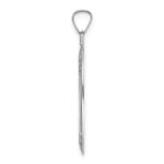 14k White Gold Polished and Satin Solid Saint Joseph Oval Medal Pendant - Image 2