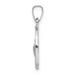 14k White Gold Polished and Satin Hollow St Jude Thaddeus Medal Round Pendant - Image 2