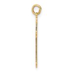 14k Polished and Textured Solid Diamond Shape Center Cross Pendant - Image 2