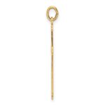 14k Polished and Textured Solid Diamond Shape Center Cross Pendant - Image 2