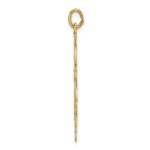 14k Polished and Textured Solid Hamsa Pendant - Image 2