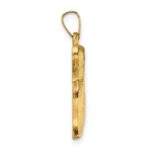 14k Brushed Solid Chai Symbol Pendant - Image 2