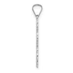 14k White Gold Polished Eastern Orthodox Solid Cross Pendant - Image 2