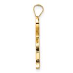 14k Polished and Textured Solid Chai Symbol Pendant - Image 2