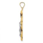 14k Two-tone Polished Hollow INRI Crucifix Twisted Cross Pendant - Image 2