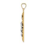 14k Two-tone Polished and Twisted Hollow INRI Crucifix Pendant - Image 2