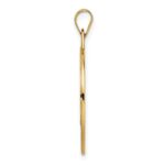 14k Polished Solid Mazel Symbol Round Disc Pendant - Image 2