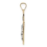 14k Two-tone Polished Solid INRI Crucifix Pendant - Image 2
