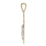 14k Two-tone Solid Crucifix Pendant - Image 2