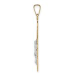 14k Two-tone Solid Crucifix Pendant - Image 2