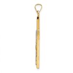 14k Two-tone Polished Hollow Rosary Cross Pendant - Image 2