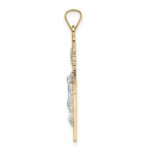 14k Two-tone Polished Solid INRI Crucifix Pendant - Image 2