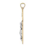 14k Two-tone Polished Solid INRI Crucifix Pendant - Image 2