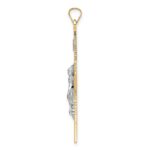 14k Two-tone Polished Solid INRI Crucifix Pendant - Image 2