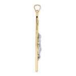 14k Two-tone Solid INRI Crucifix Pendant - Image 2