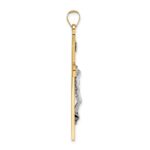 14k Two-tone Polished Solid INRI Crucifix Pendant - Image 2