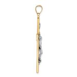 14k Two-tone Polished Solid INRI Crucifix Cross Pendant - Image 2