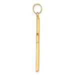 14k Polished and Textured Floral Cross Pendant - Image 2