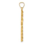 14k Polished and Textured Hollow Latin Cross Pendant - Image 2
