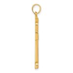14k Polished and Grooved Hollow Cross Pendant - Image 2