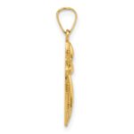 14k Polished Hollow Beaded Edge Passion Cross Pendant - Image 2