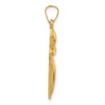 14k Polished Hollow Beaded Edge Passion Cross Pendant - Image 2