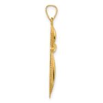 14k Polished Hollow Beaded Edge Passion Cross Pendant - Image 2
