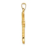 14k Hollow Fleur De Lis Cross Pendant - Image 2