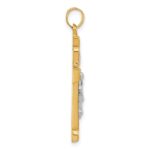 14k Two-Tone Hollow INRI Crucifix Pendant - Image 2