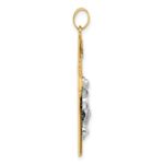 14k Two-Tone Textured Hollow INRI Iona Crucifix Pendent - Image 2
