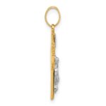 14k Two-Tone Hollow INRI Iona Crucifix Pendent - Image 2