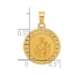 14k Polished and Satin Hollow Our Lady of Mt. Carmel Medal Round Pendant - Image 4