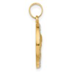 14k and White Rhodium Polished and Satin Hollow Our Lady of Sorrows Medal Round Pendant - Image 2