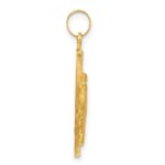 14k Polished and Satin Solid Miraculous Medal Oval Pendant - Image 2