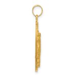 14k Polished and Satin Solid Miraculous Medal Oval Pendant - Image 2