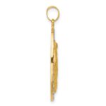 14K and White Rhodium Polished and Satin Solid Miraculous Medal Oval Pendant - Image 2