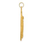 14k Polished and Satin Solid Miraculous Medal Oval Pendant - Image 2