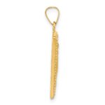 14k Polished and Satin Hollow Miraculous Medal Rectangular Pendant - Image 2