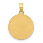 14K and White Rhodium Polished and Satin Hollow Our Guardian Angel Medal Pendant - Image 3