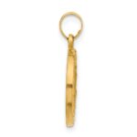 14k Satin and Polished Hollow St Anthony Medal Round Pendant - Image 2