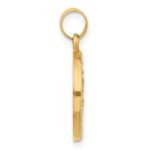14k and White Rhodium Satin and Polished Hollow St Anthony Medal Round Pendant - Image 2