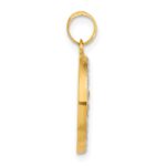 14K with White Rhodium Polished and Satin Hollow St. Christopher Medal Round Pendant - Image 2