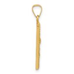 14K Polished and Satin Rectangular Hollow St. Christopher Medal Pendant - Image 2