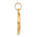 14K Polished and Satin Hollow St. Joseph Medal Round Pendant - Image 2