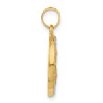 14K with White Rhodium Polished and Satin Hollow St. Joseph Medal Round Pendant - Image 2