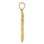 14k Polished And Textured Latin Cross Pendant - Image 2