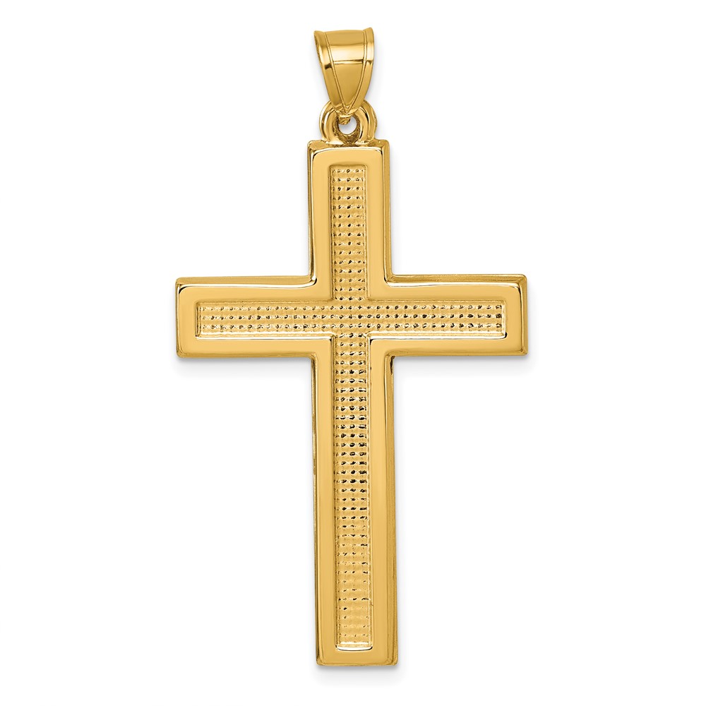 XR2162.jpg 14k Polished And Textured Latin Cross Pendant - Image 1